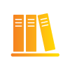 Orange icon of books