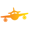 Orange airplane icon